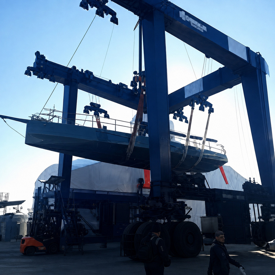 Yacht in cantiere